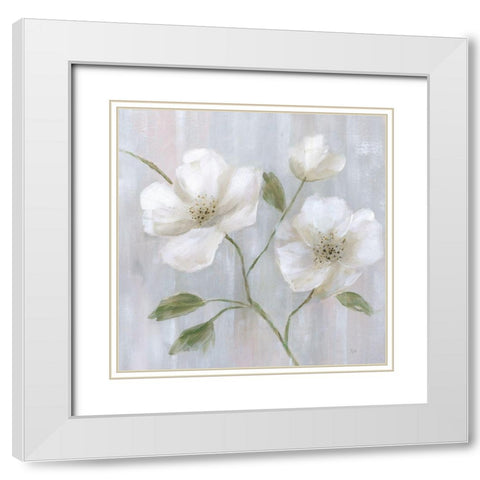 Garden Dreams II White Modern Wood Framed Art Print with Double Matting by Nan