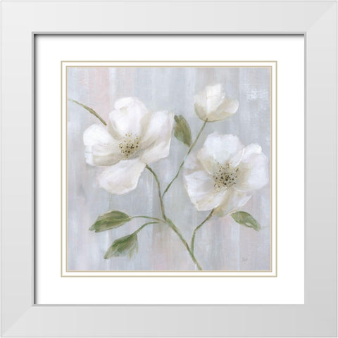 Garden Dreams II White Modern Wood Framed Art Print with Double Matting by Nan