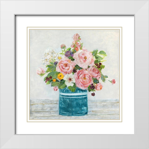 Cottage Garden I White Modern Wood Framed Art Print with Double Matting by Swatland, Sally