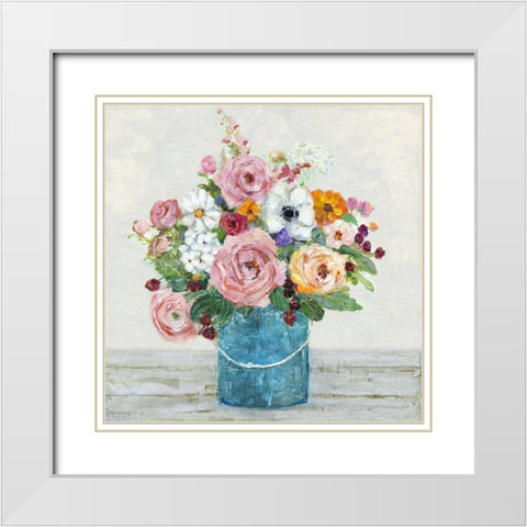 Cottage Garden II White Modern Wood Framed Art Print with Double Matting by Swatland, Sally