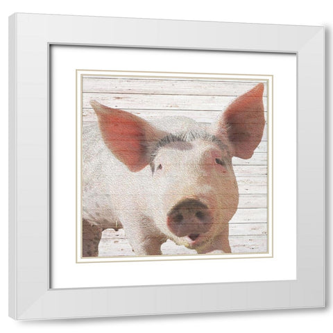 Wilbur White Modern Wood Framed Art Print with Double Matting by Santiago, Daniela