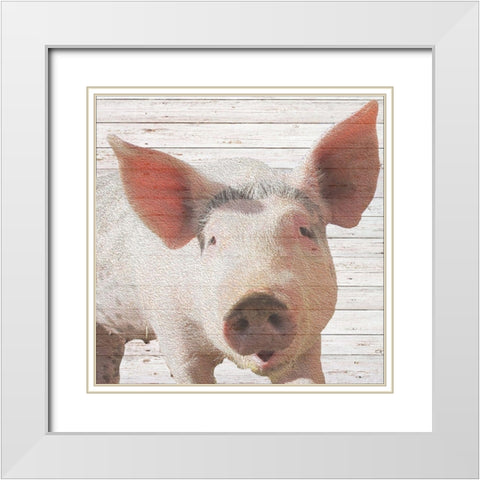 Wilbur White Modern Wood Framed Art Print with Double Matting by Santiago, Daniela