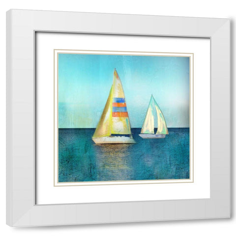 Color Tint Breeze White Modern Wood Framed Art Print with Double Matting by Nan