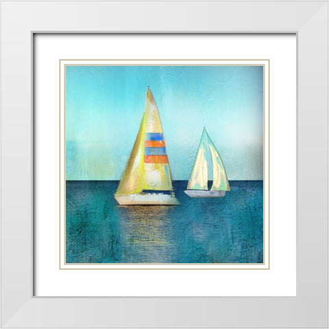 Color Tint Breeze White Modern Wood Framed Art Print with Double Matting by Nan