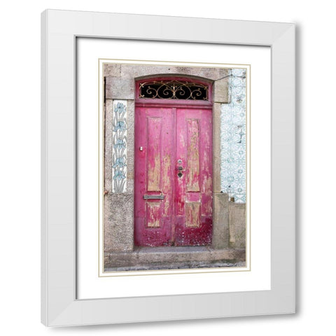 Portuguese Door White Modern Wood Framed Art Print with Double Matting by Wilson, Emily