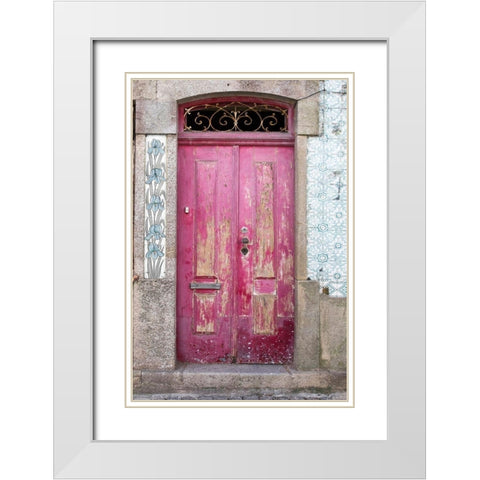 Portuguese Door White Modern Wood Framed Art Print with Double Matting by Wilson, Emily