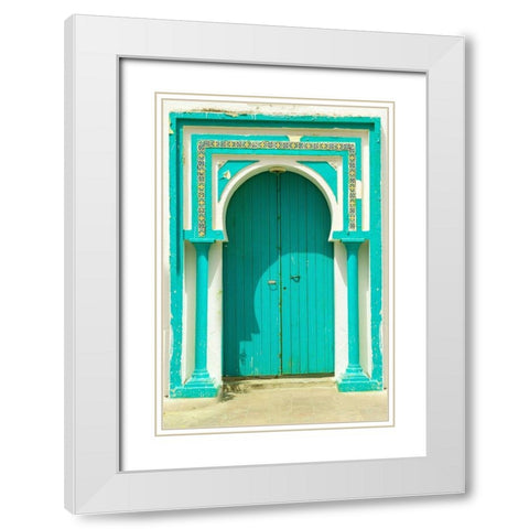 Tunisia Door White Modern Wood Framed Art Print with Double Matting by Tondini, Dominico