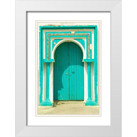 Tunisia Door White Modern Wood Framed Art Print with Double Matting by Tondini, Dominico