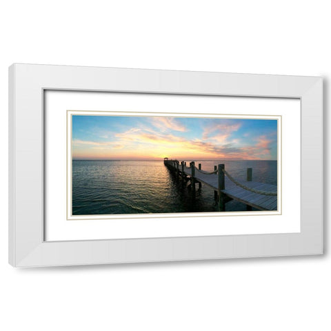 Dockside White Modern Wood Framed Art Print with Double Matting by Carpentieri, Natalie
