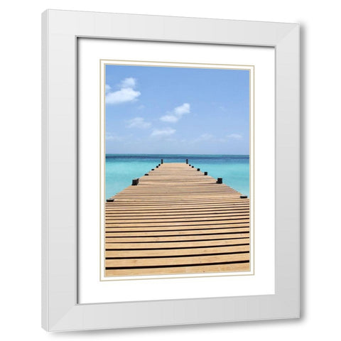 Blue Skies White Modern Wood Framed Art Print with Double Matting by Carpentieri, Natalie