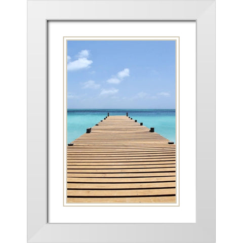Blue Skies White Modern Wood Framed Art Print with Double Matting by Carpentieri, Natalie