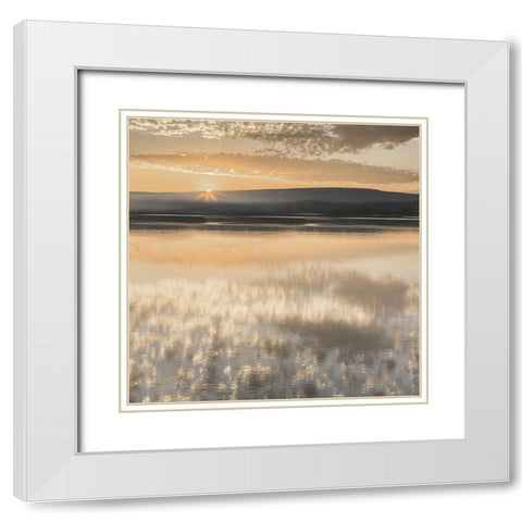 Serene Sunrise White Modern Wood Framed Art Print with Double Matting by Jaynes, William D.