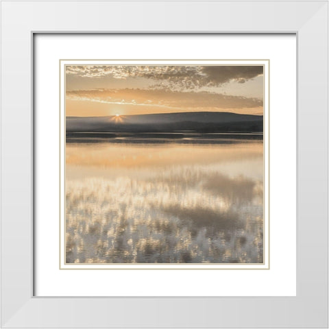 Serene Sunrise White Modern Wood Framed Art Print with Double Matting by Jaynes, William D.