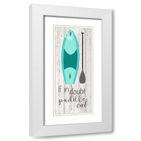 Paddle Board White Modern Wood Framed Art Print with Double Matting by Santiago, Daniela