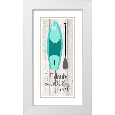 Paddle Board White Modern Wood Framed Art Print with Double Matting by Santiago, Daniela