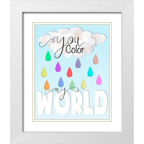 Color My World White Modern Wood Framed Art Print with Double Matting by Santiago, Daniela