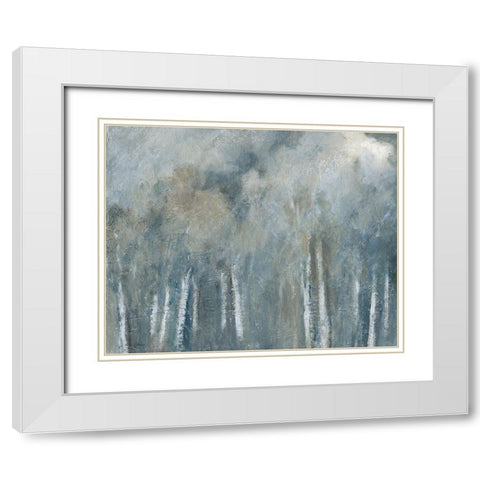 Birch Solitude White Modern Wood Framed Art Print with Double Matting by Robinson, Carol