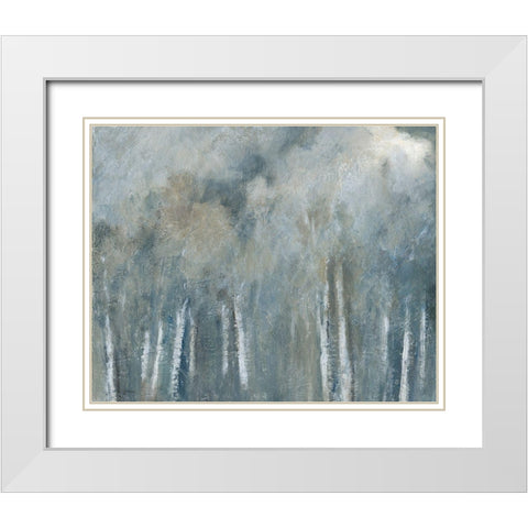 Birch Solitude White Modern Wood Framed Art Print with Double Matting by Robinson, Carol