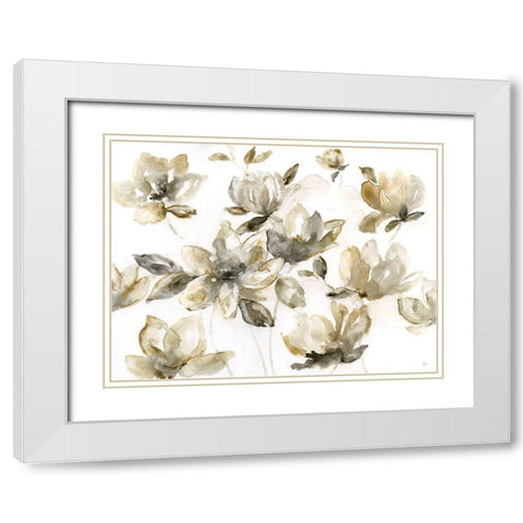 Natures Dance White Modern Wood Framed Art Print with Double Matting by Nan