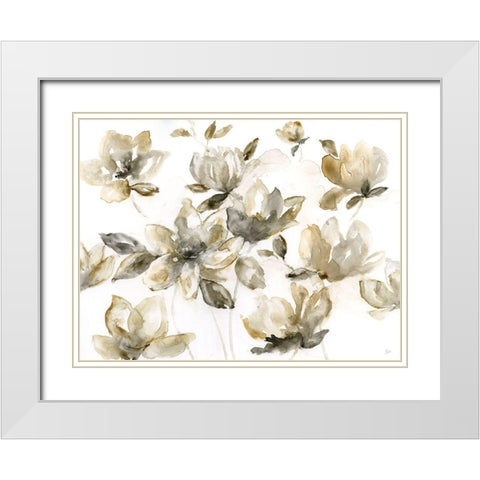 Natures Dance White Modern Wood Framed Art Print with Double Matting by Nan