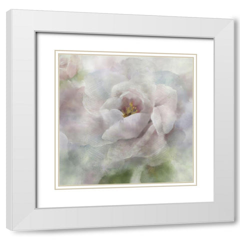 Dreamy Peony White Modern Wood Framed Art Print with Double Matting by Nan