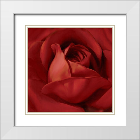 Sincere Red White Modern Wood Framed Art Print with Double Matting by Levashov, Igor