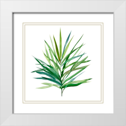 Palm Frond I White Modern Wood Framed Art Print with Double Matting by Robinson, Carol