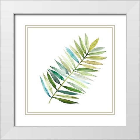 Palm Frond II White Modern Wood Framed Art Print with Double Matting by Robinson, Carol