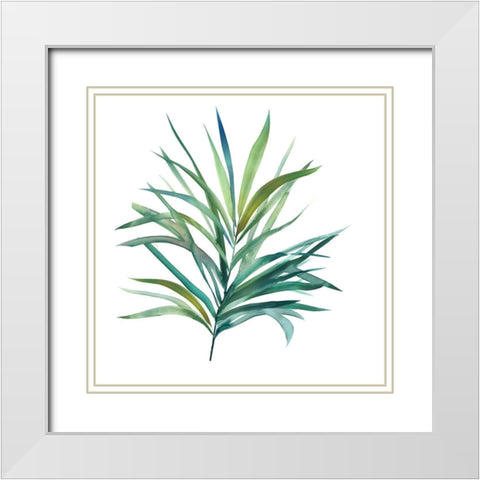Palm Frond III White Modern Wood Framed Art Print with Double Matting by Robinson, Carol