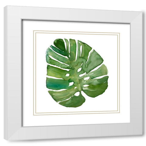 Tropical Frond III White Modern Wood Framed Art Print with Double Matting by Robinson, Carol
