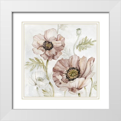 Washed Botanical IV White Modern Wood Framed Art Print with Double Matting by Robinson, Carol