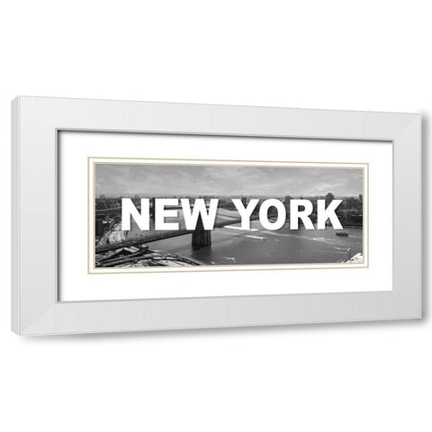 New York White Modern Wood Framed Art Print with Double Matting by Jill, Susan