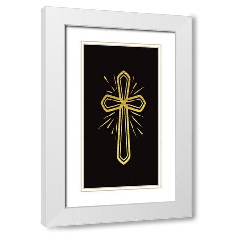 The Cross White Modern Wood Framed Art Print with Double Matting by CAD Designs