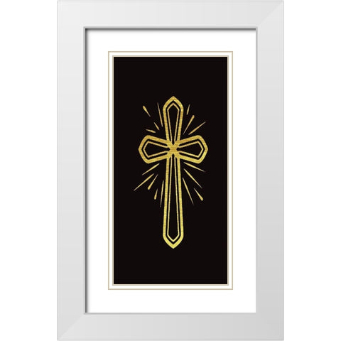 The Cross White Modern Wood Framed Art Print with Double Matting by CAD Designs