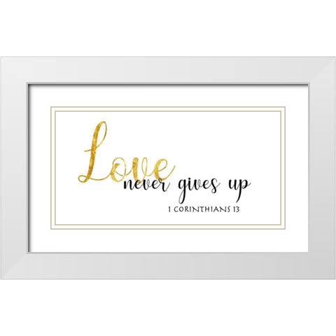 1 Corinthians 13 White Modern Wood Framed Art Print with Double Matting by CAD Designs