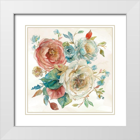 Rose Garden I White Modern Wood Framed Art Print with Double Matting by Robinson, Carol