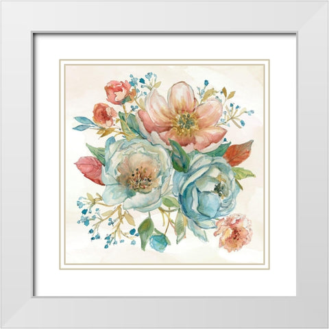 Rose Garden II White Modern Wood Framed Art Print with Double Matting by Robinson, Carol