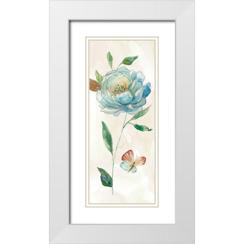 Rose Blue Wash White Modern Wood Framed Art Print with Double Matting by Robinson, Carol