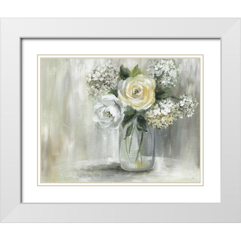 Summer Nuance II White Modern Wood Framed Art Print with Double Matting by Nan