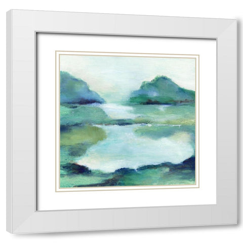 Lush Valley I White Modern Wood Framed Art Print with Double Matting by Tava Studios