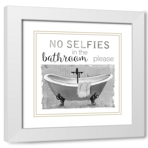 Neutral Selfies White Modern Wood Framed Art Print with Double Matting by Robinson, Carol