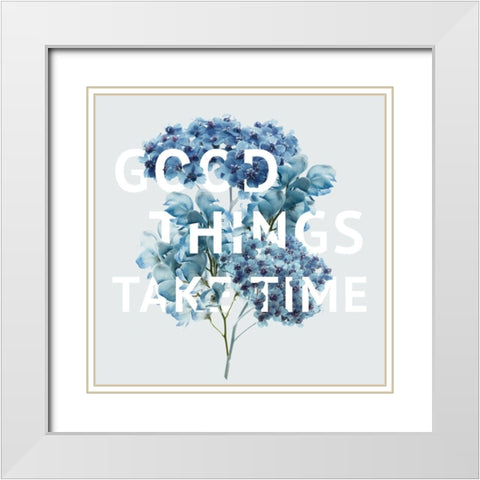 Good Things Take White Modern Wood Framed Art Print with Double Matting by Delimont, Danita