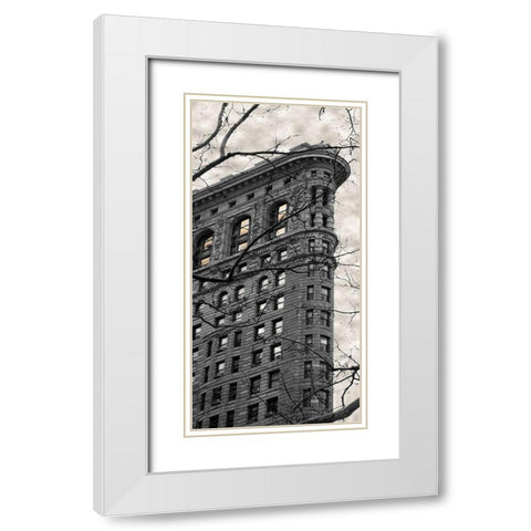 Flatiron Building White Modern Wood Framed Art Print with Double Matting by Jill, Susan