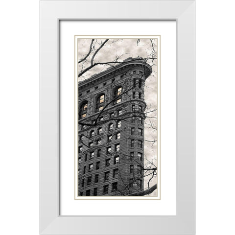 Flatiron Building White Modern Wood Framed Art Print with Double Matting by Jill, Susan