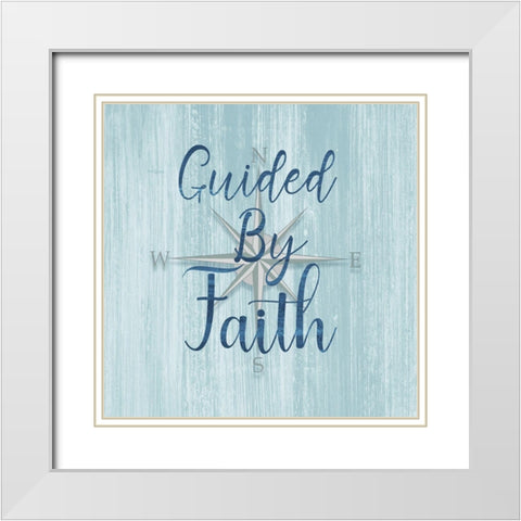 Guided By Faith White Modern Wood Framed Art Print with Double Matting by CAD Designs