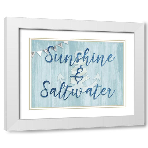 Sunshine and Saltwater White Modern Wood Framed Art Print with Double Matting by CAD Designs