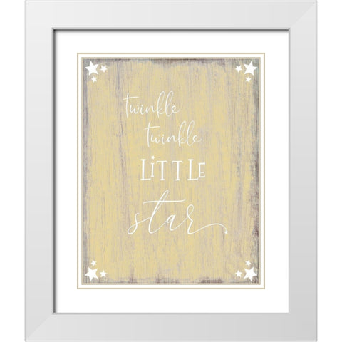 Twinkle White Modern Wood Framed Art Print with Double Matting by CAD Designs