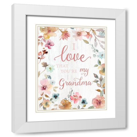 Love Grandma White Modern Wood Framed Art Print with Double Matting by Robinson, Carol