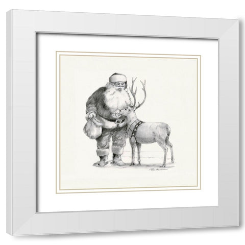 Santas Love White Modern Wood Framed Art Print with Double Matting by Manning, Ruane