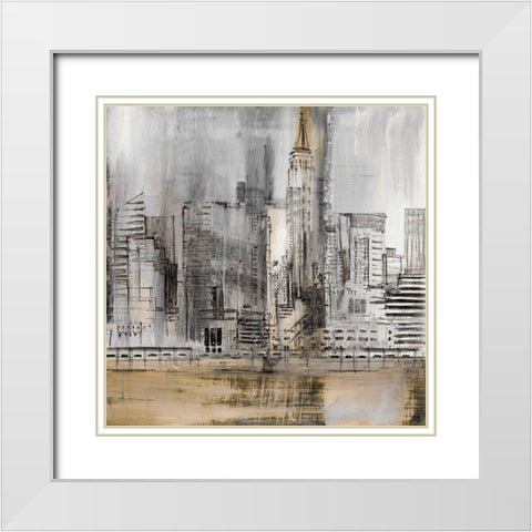 Empire Twilight White Modern Wood Framed Art Print with Double Matting by Jill, Susan